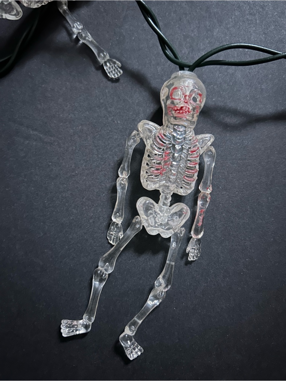 Vintage Halloween Plastic Mold Skeleton Stringed Lights